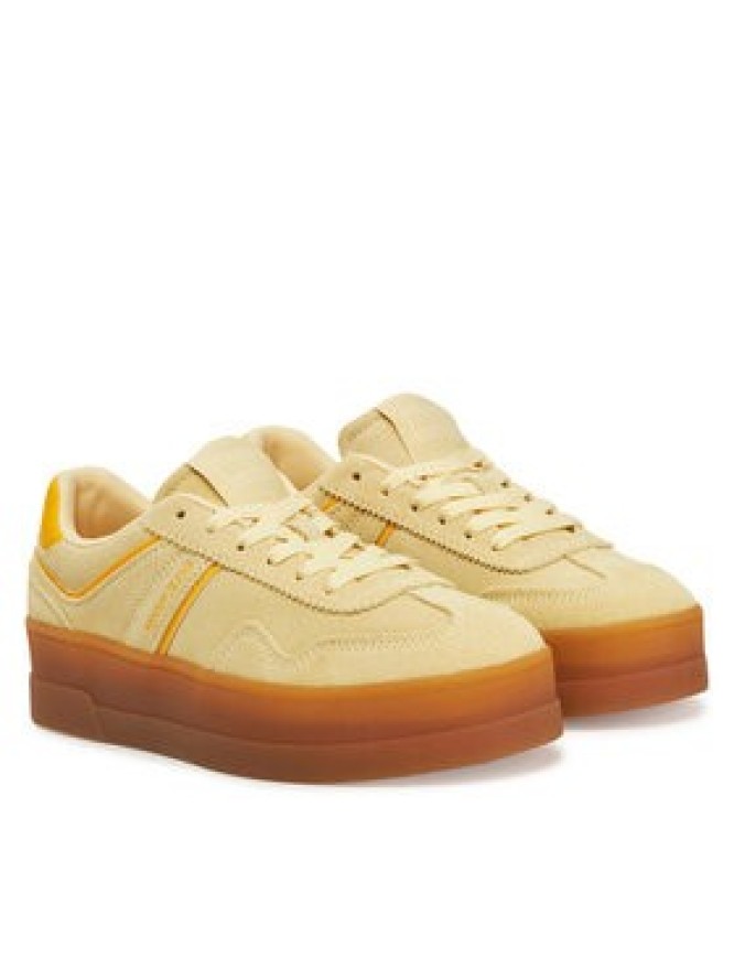 Tommy Jeans Sneakersy The Greenwich Flatform Suede EN0EN02734 Żółty