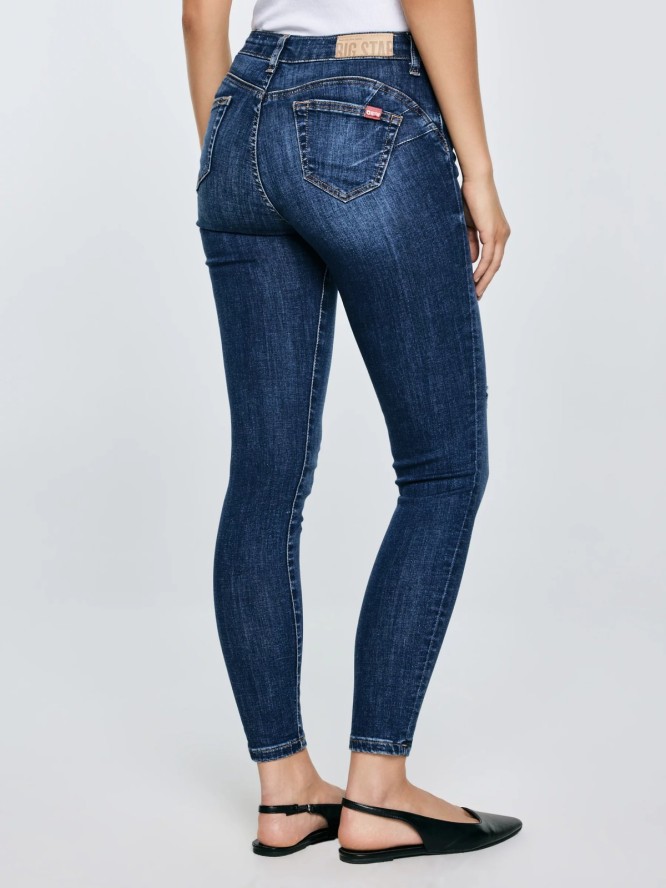 Jeansy damskie push up z wysokim stanem niebieskie Melinda High Waist 521