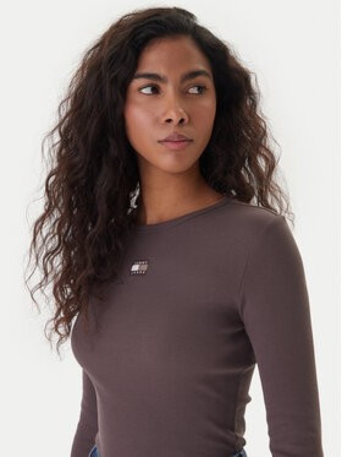 Tommy Jeans Bluzka DW0DW20178 Brązowy Slim Fit