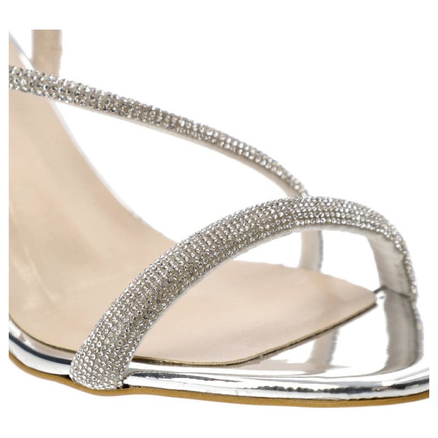 Srebrne Sandały Bayla Eleganckie Buty Damskie
