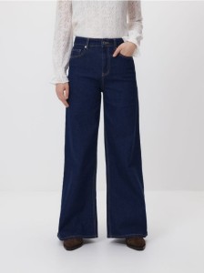 Jeansy wide leg - granatowy