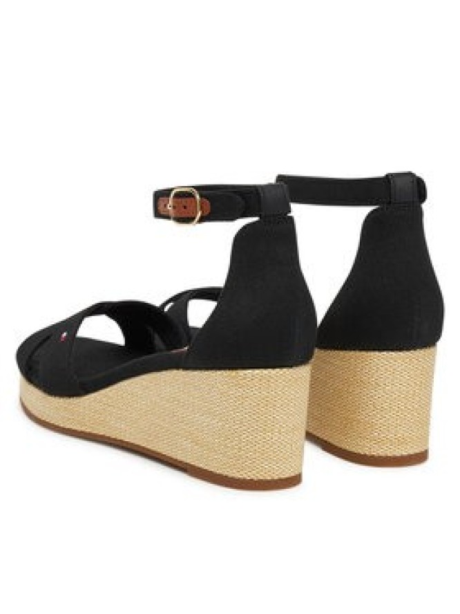 Tommy Hilfiger Espadryle Flag Criss-Cros Mid Wedge Espad FW0FW08481 Czarny