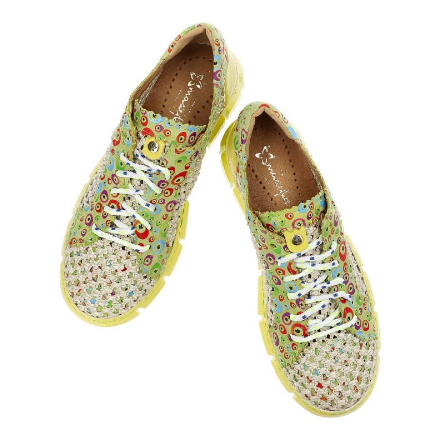 Żółte Półbuty Maciejka Modne Obuwie Damskie