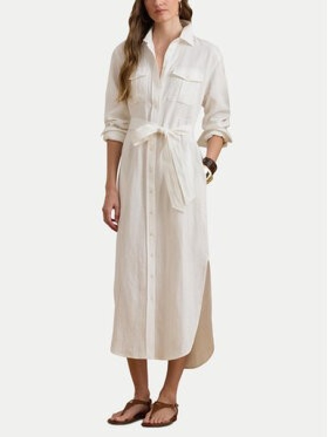 LAUREN RALPH LAUREN Sukienka koszulowa 200P13685001 Écru Regular Fit