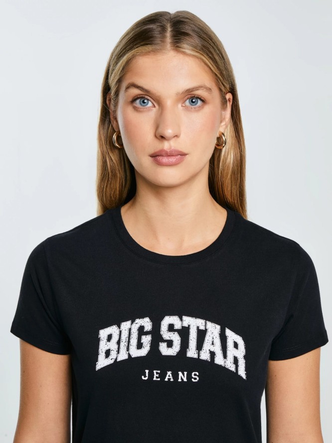 Koszulka damska bawełniana z logo BIG STAR czarna Ramila 906
