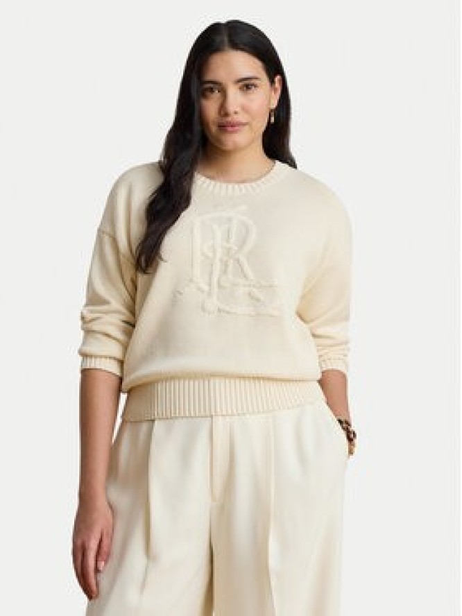 LAUREN RALPH LAUREN Sweter 200979653001 Kremowy Regular Fit