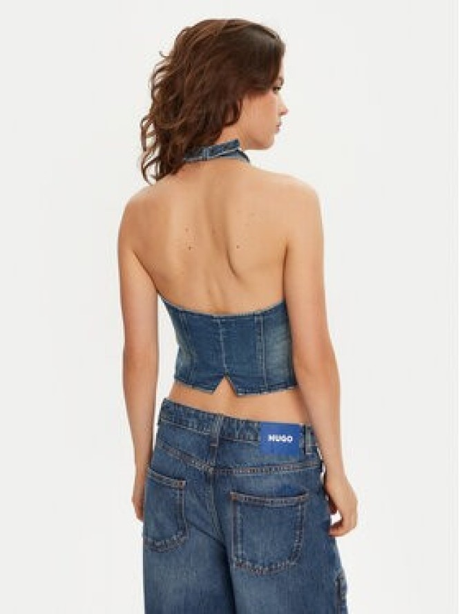 One Teaspoon Top 26601 Niebieski Slim Fit