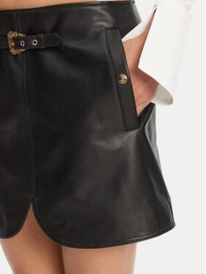 Versace Jeans Couture Spódnica skórzana 78HAEP02 Czarny Regular Fit