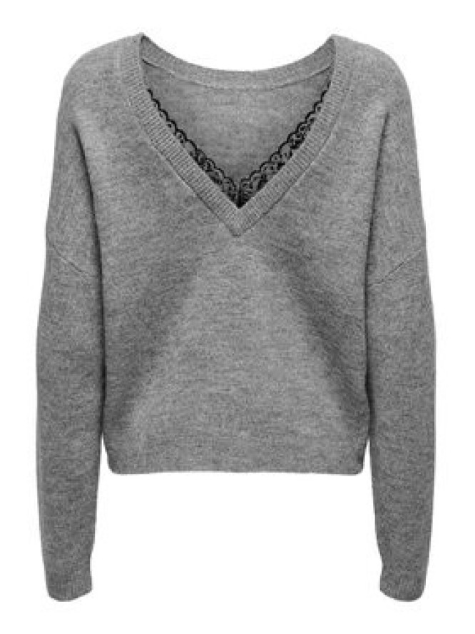 ONLY Sweter Manifesta 15329229 Szary Regular Fit