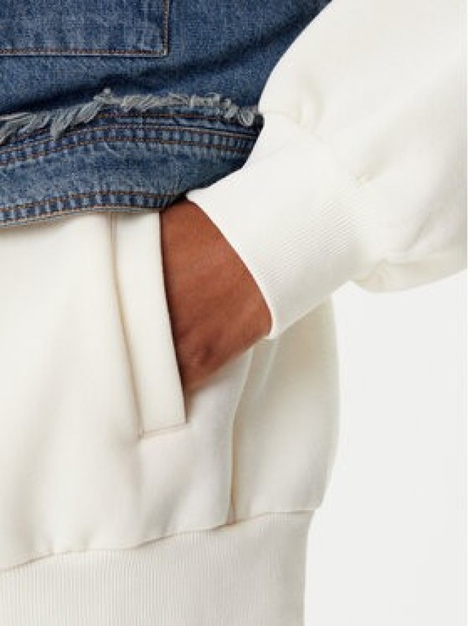 Desigual Bluza Trucker 25WWSK06 Écru Loose Fit