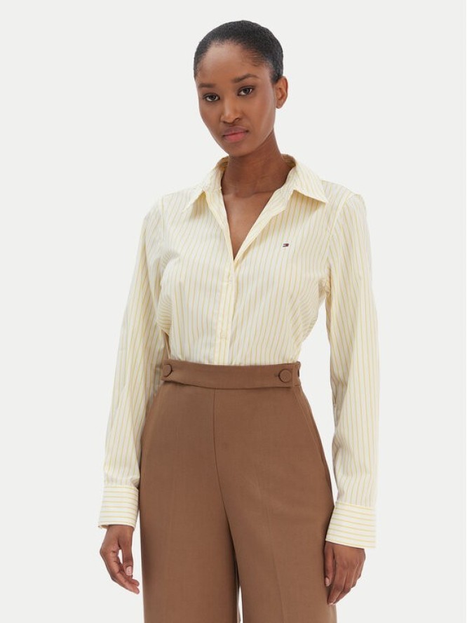 Tommy Hilfiger Koszula Ess WW0WW47169 Żółty Regular Fit