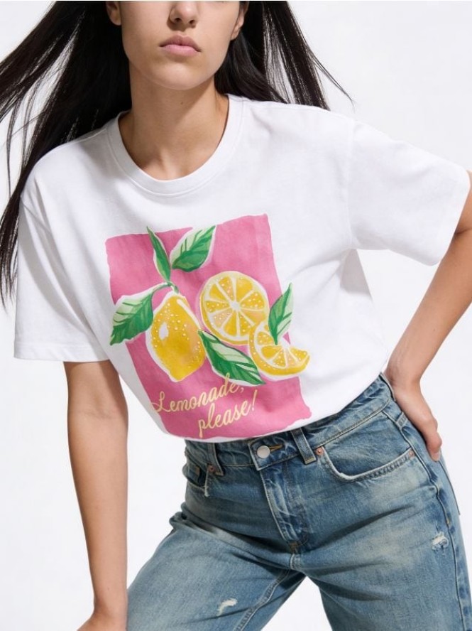 T-shirt z nadrukiem - biały