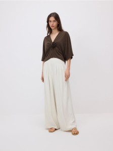 Bluzka kimono z modalem - brązowy