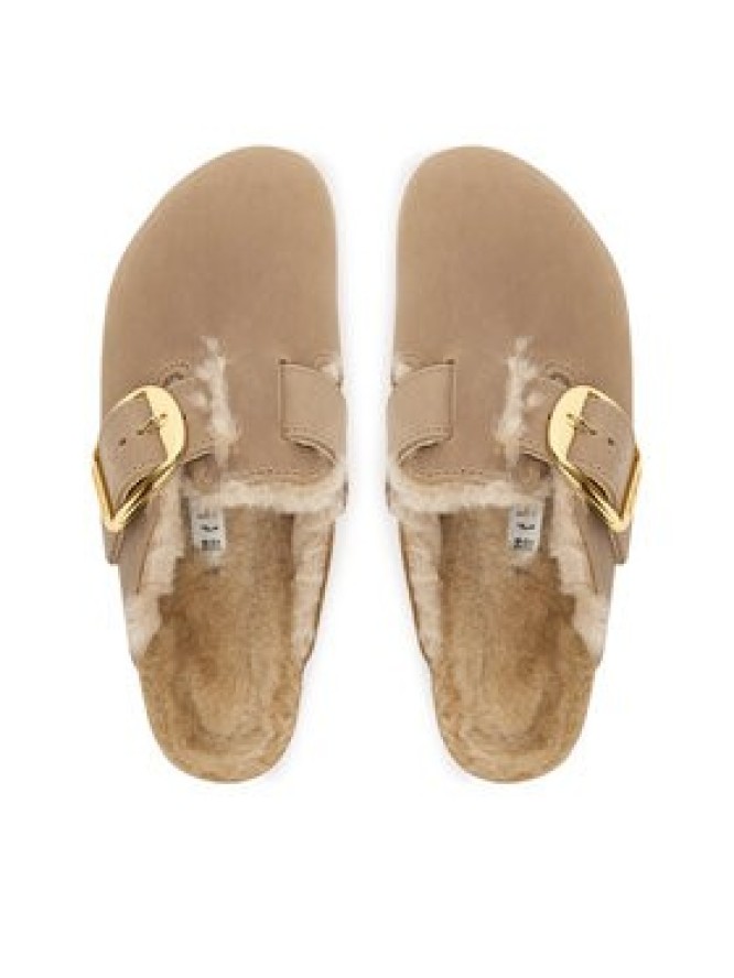 Birkenstock Klapki Boston Big Buckle Shearling 1030444 Brązowy
