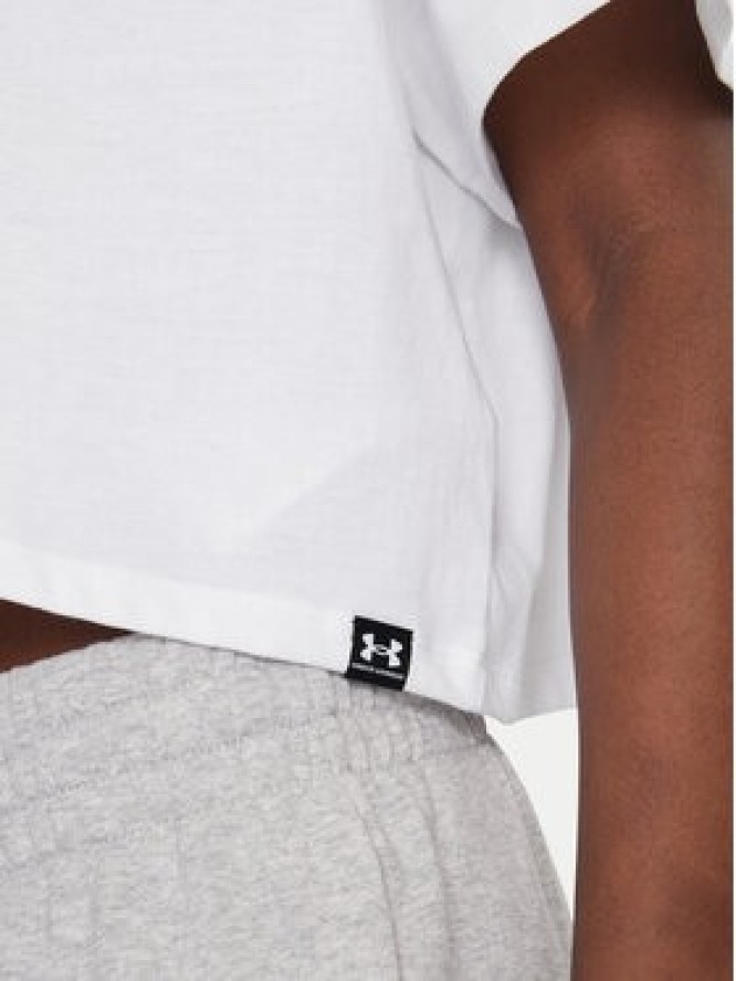 Under Armour T-Shirt Rival 1389721 Biały Loose Fit