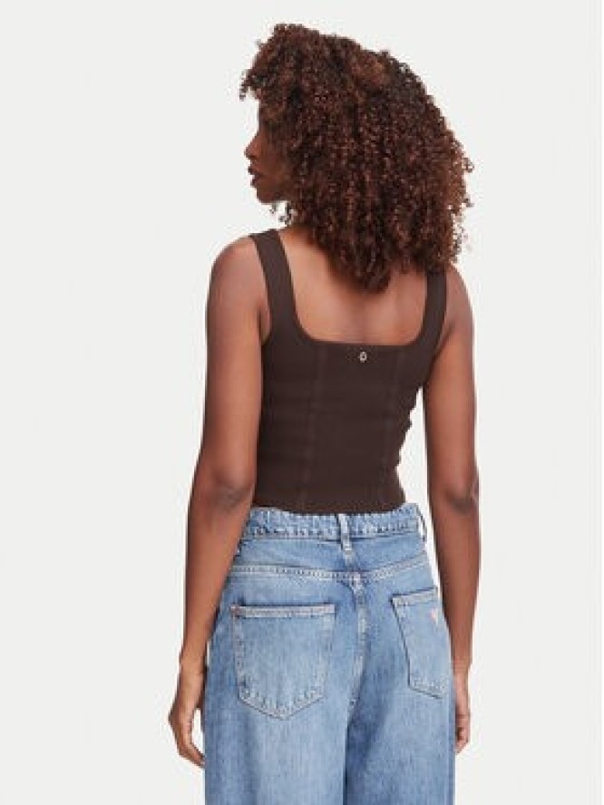 Guess Top W6YZ08 Z0979 Brązowy ciemny Slim Fit