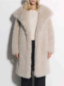 Płaszcz ze sztucznego futra - jasnoszary