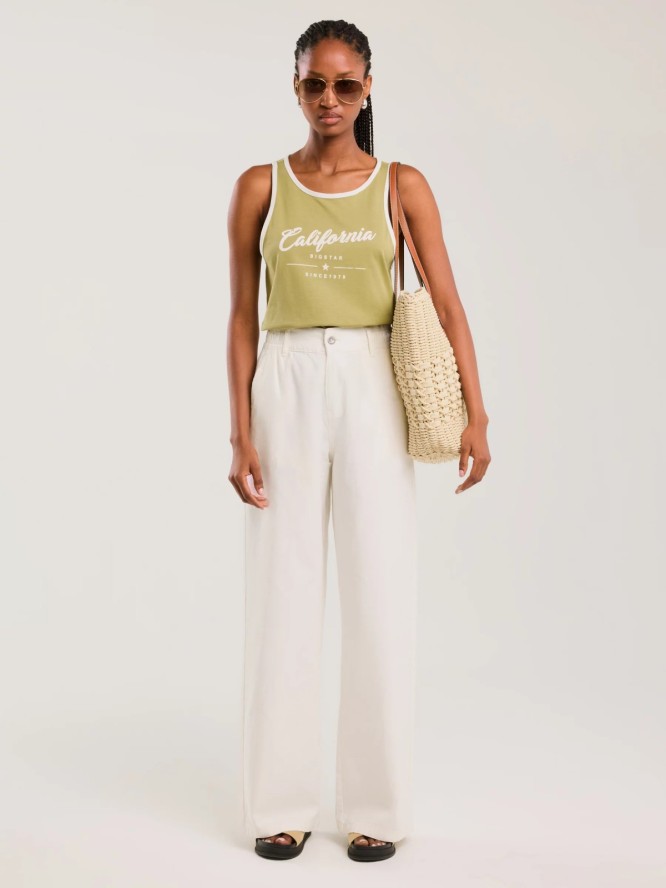 Koszulka damska na ramiączkach khaki Witalina 303