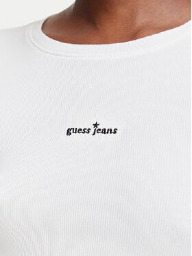 Guess Jeans Bluzka W6YP14 K3821 Biały Slim Fit