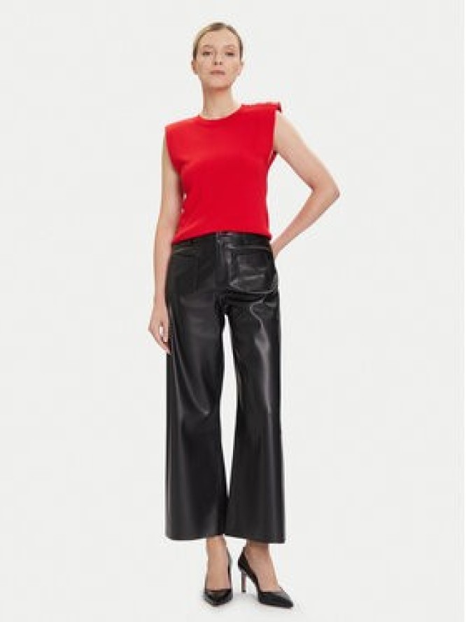 Morgan Spodnie z imitacji skóry 242-PCHOU Czarny Wide Leg