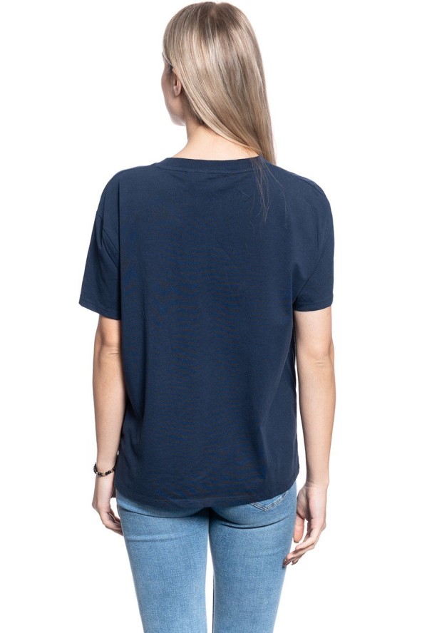 DAMSKI T-SHIRT WRANGLER BOYFRIEND TEE NAVY W7Q2GH114 112132080