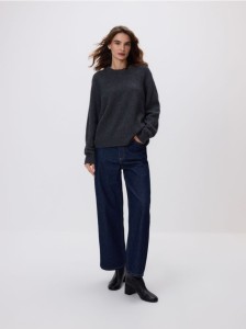 Sweter z wełną i dodatkiem kaszmiru - ciemnoszary