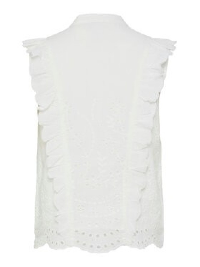 YAS Bluzka Luma 26036259 Biały Regular Fit