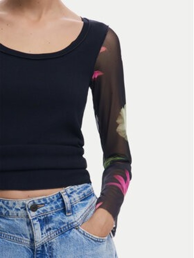 Desigual Bluzka Flint 25SWTK93 Czarny Slim Fit