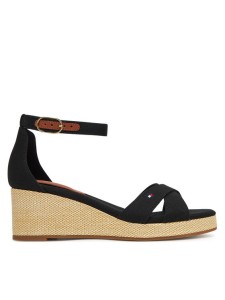 Tommy Hilfiger Espadryle Flag Criss-Cros Mid Wedge Espad FW0FW08481 Czarny