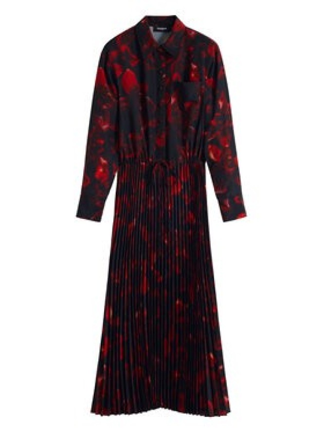 Desigual Sukienka koszulowa Plisado 25WWVW16 Czerwony Regular Fit