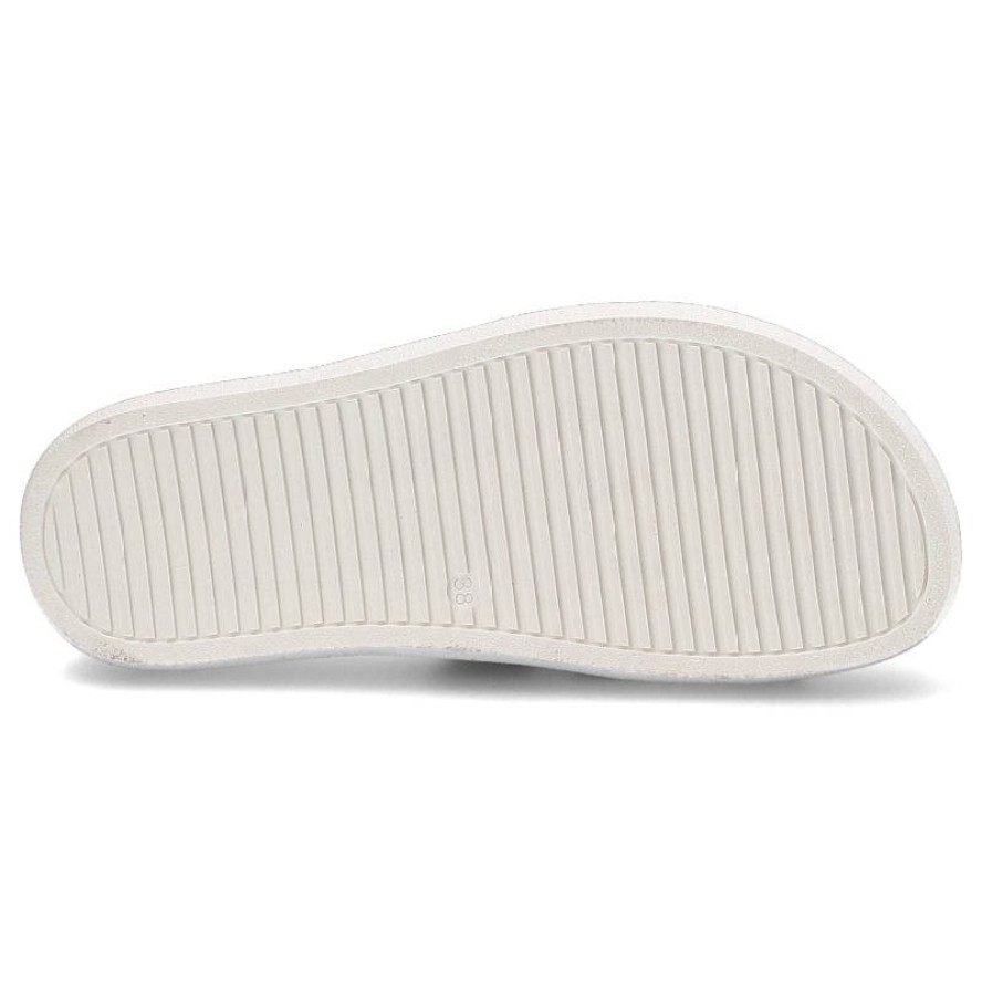 Klapki damskie Nessi, naturalna skóra zamszowa z szerokimi paskami na cholewce profilowaną wkładką oraz lekką podeszwą, fuxia, 22213-W