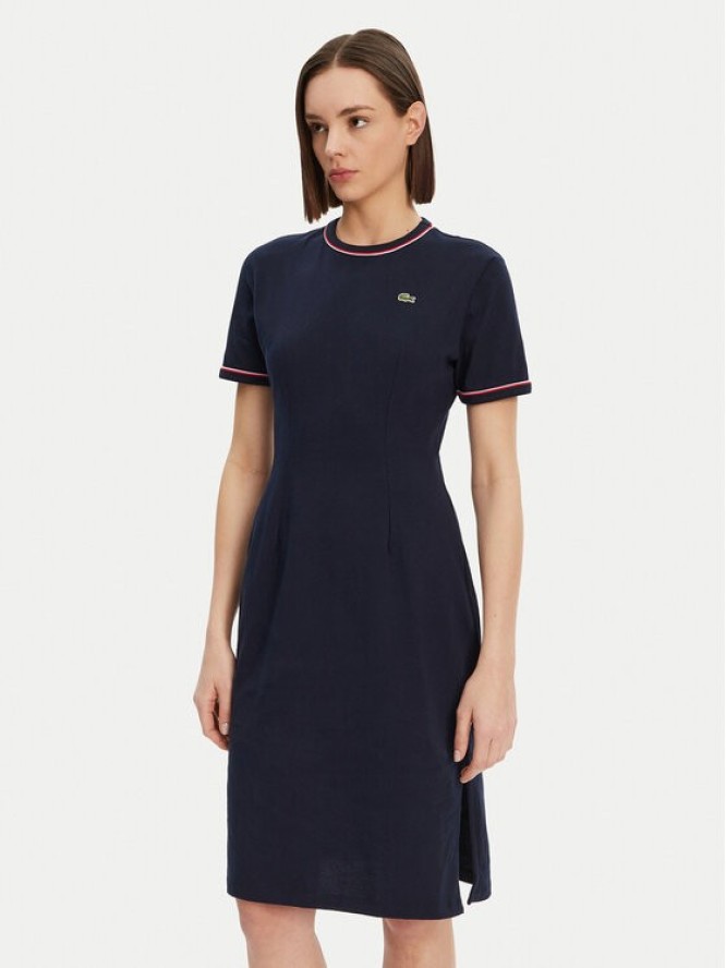 Lacoste Sukienka codzienna EF9988 Granatowy Slim Fit