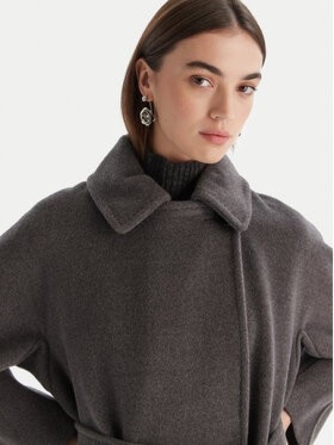 Marella Płaszcz wełniany English 2523016142 Szary Regular Fit