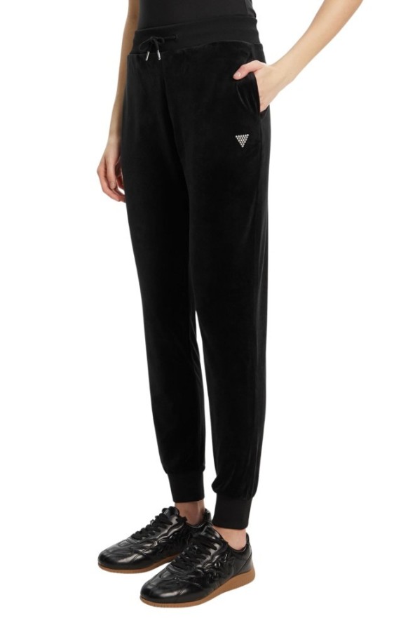 GUESS Czarne damskie spodnie dresowe Couture, Rozmiar S