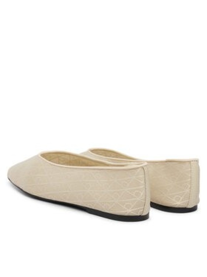 Calvin Klein Baleriny Square Ballerina Aop Mesh HW0HW02937 Écru