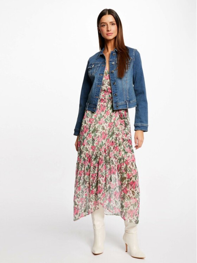 Morgan Kurtka jeansowa 231-VPOMI Niebieski Regular Fit