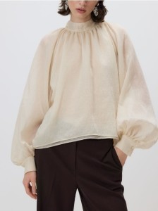 Bluzka z lyocellem - złamana biel