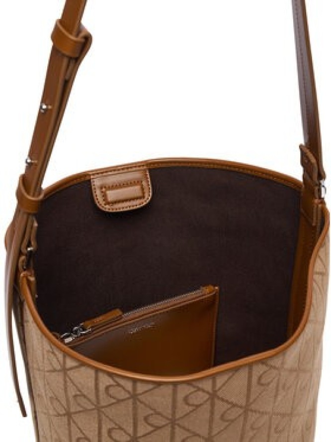Calvin Klein Torebka Emblem Aop Jacquard Camera Bag LV04F3535G Brązowy