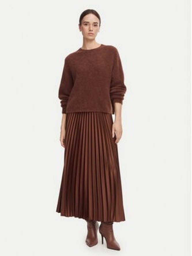 Marella Spódnica plisowana Esodo 2623106045 Brązowy ciemny Regular Fit