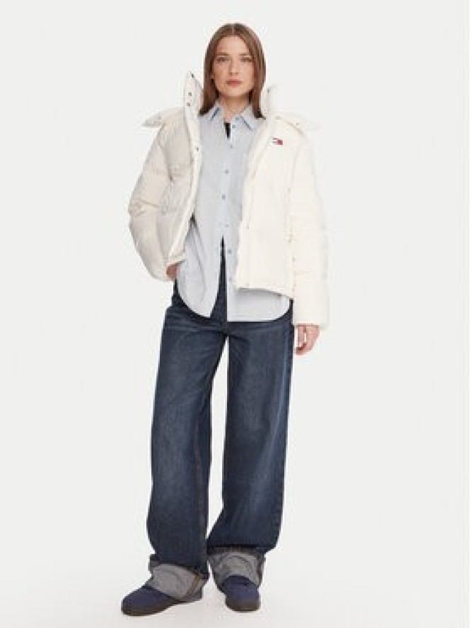 Tommy Jeans Kurtka puchowa Alaska DW0DW21623 Écru Relaxed Fit