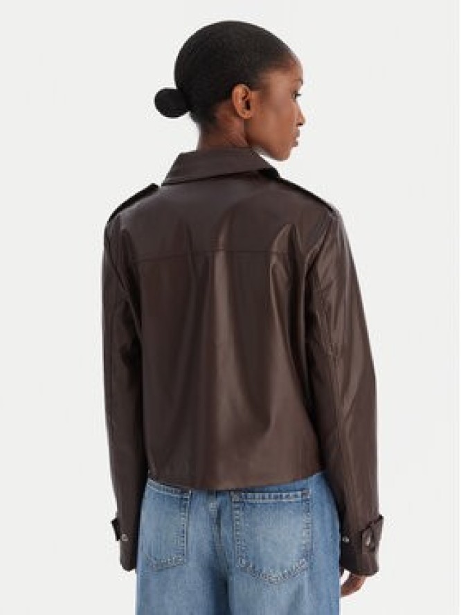 Calvin Klein Jeans Kurtka z imitacji skóry Moto LV047E501G Brązowy Regular Fit