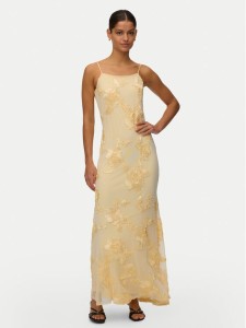 Vero Moda Sukienka wieczorowa Quinn 10348532 Żółty Regular Fit