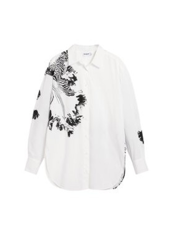Desigual Koszula Orchid Lacroix 26SWCW29 Biały Oversize