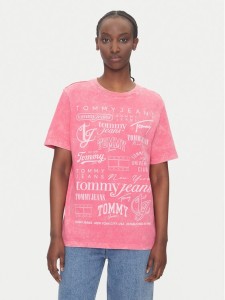 Tommy Jeans T-Shirt Multi Brand DW0DW20923 Różowy Relaxed Fit