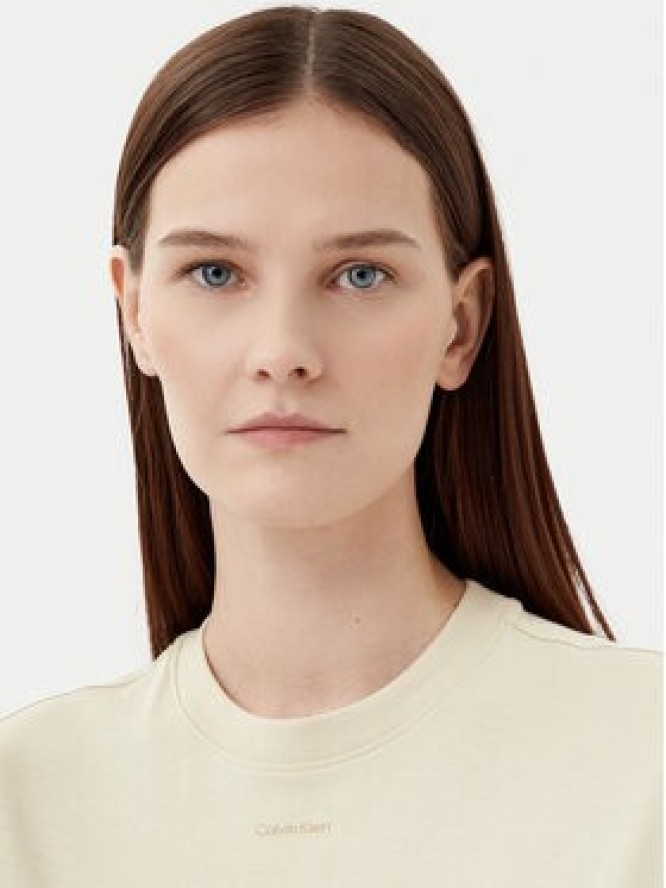 Calvin Klein T-Shirt Nano Logo K20K207519 Beżowy Regular Fit