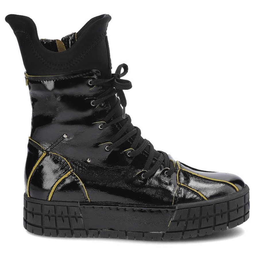 Czarne Botki Simen Damskie Wygodne Buty Jesienne