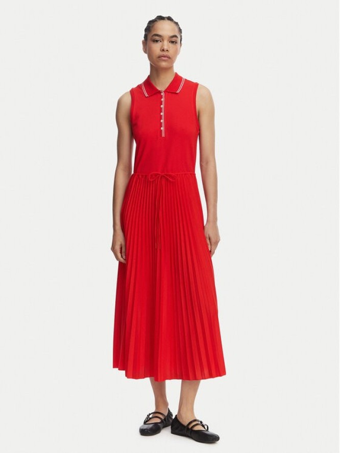 Tommy Hilfiger Sukienka codzienna 1985 Pleated WW0WW49621 Czerwony Regular Fit