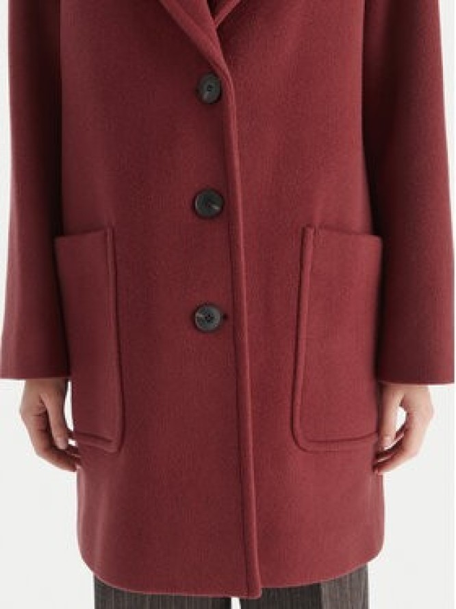 MAX&Co. Płaszcz wełniany 2526016023200 Bordowy Regular Fit