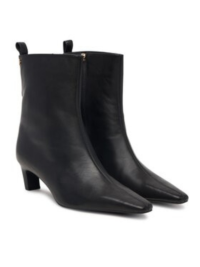 Tommy Hilfiger Botki Kitten Heel Leather Ankle Boot FW0FW09669 Czarny