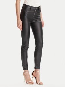 Rinascimento Spodnie z imitacji skóry CFC0126158003 Czarny Skinny Fit